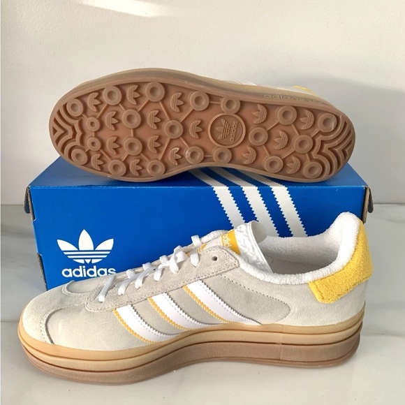 Adidas Originals Gazelle Bold Ivory Bold Gold Women IH9929 NWB - Picture 4 of 5